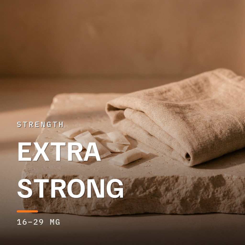 Extra strong 16 to 29 mg nicotine pouches